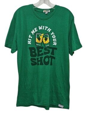 Tipsy Elves Green "Hit Me With Your Best Shot" Graphic Tee New Large St Patrick'